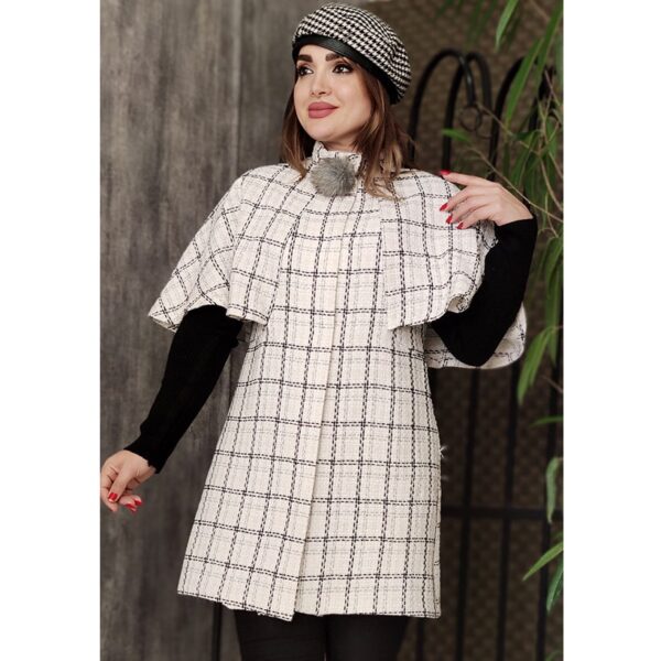 پالتو شانل آستین بافت شنل دار - مانتو پاتریس رشت