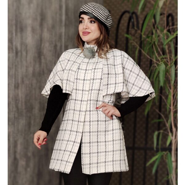 پالتو شانل آستین بافت شنل دار - مانتو پاتریس رشت