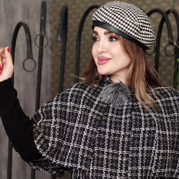 پالتو شانل آستین بافت شنل دار - مانتو پاتریس رشت