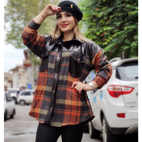 شکت یقه چرم - مانتو پاتریس رشت