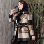 پالتو چهارخونه یقه انگلیسی - مانتو پاتریس رشت