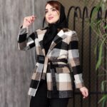 پالتو چهارخونه یقه انگلیسی - مانتو پاتریس رشت