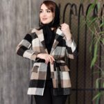 پالتو چهارخونه یقه انگلیسی - مانتو پاتریس رشت