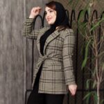 پالتو چهارخونه یقه انگلیسی - مانتو پاتریس رشت