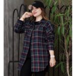 مانتو پاییزه چهارخونه جیب دار - مانتو پاتریس رشت