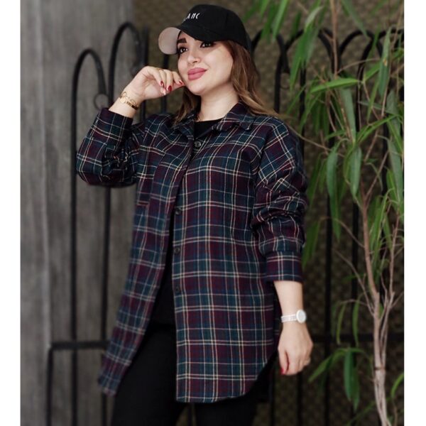 مانتو پاییزه چهارخونه جیب دار - مانتو پاتریس رشت