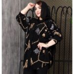 مانتو مخمل کبریتی طلاکوب پانچ