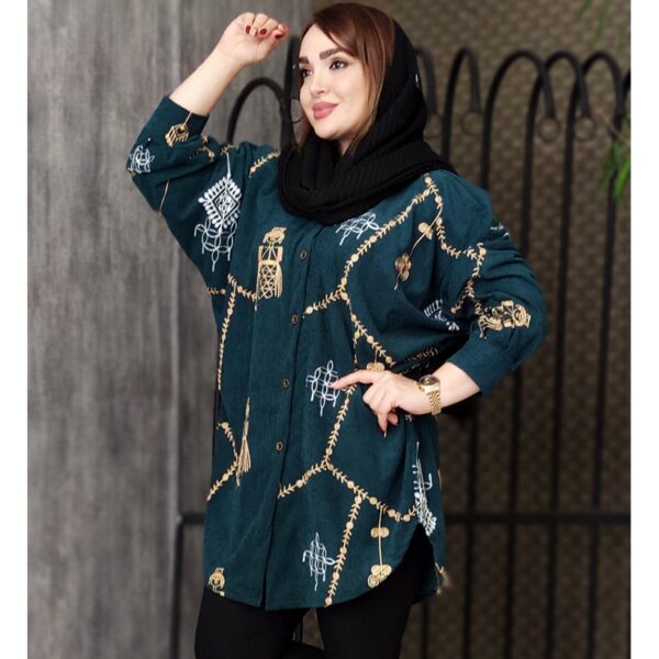 مانتو مخمل کبریتی طلاکوب پانچ - مانتو پاتریس رشت