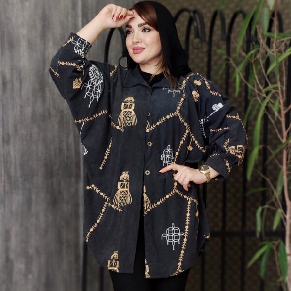 مانتو مخمل کبریتی طلاکوب پانچ - مانتو پاتریس رشت