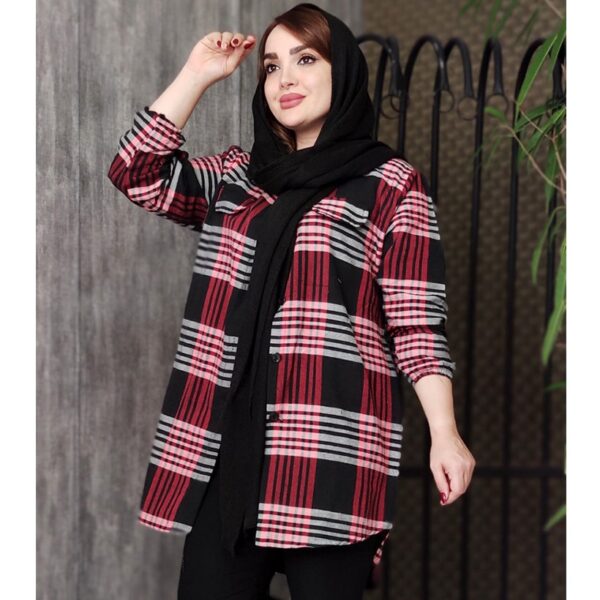 مانتو چهارخونه جیب نما پاییزه