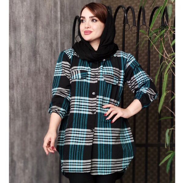 مانتو چهارخونه جیب نما پاییزه