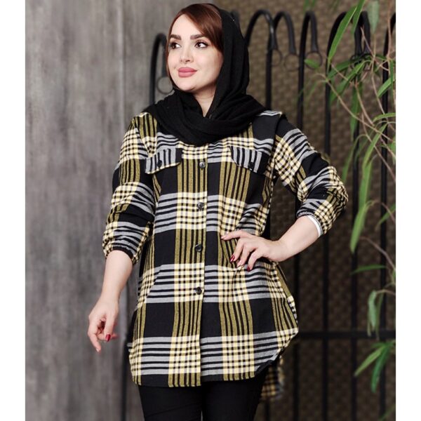 مانتو چهارخونه جیب نما پاییزه