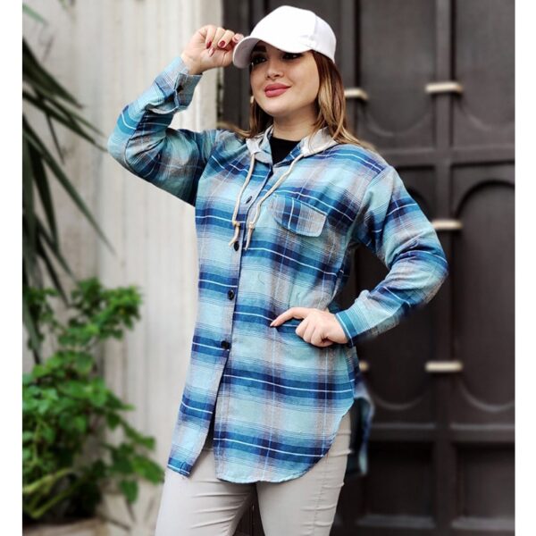 مانتو چهارخونه کلاهدار موهر - مانتو پاتریس رشت