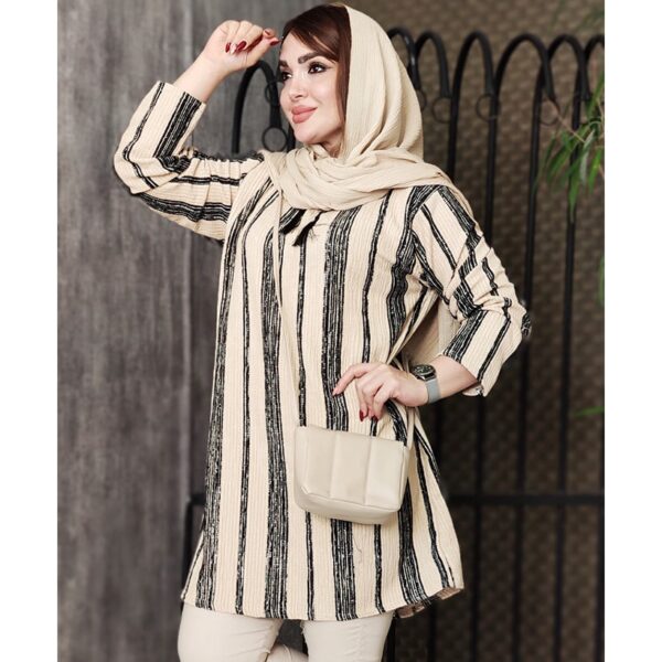 مانتو جلوبسته راه راه اسپیرال - مانتو پاتریس رشت