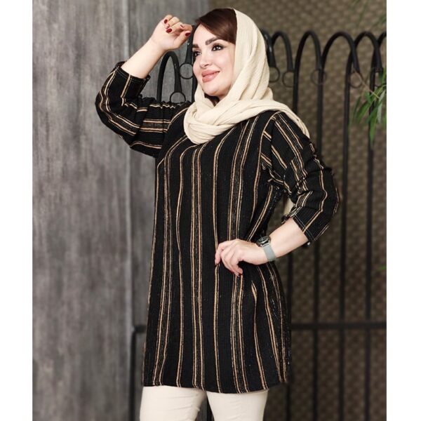 مانتو جلوبسته راه راه اسپیرال - مانتو پاتریس رشت