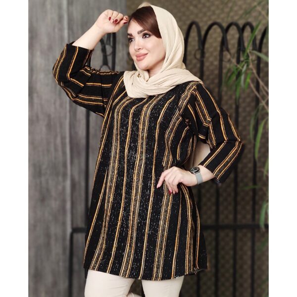 مانتو جلوبسته راه راه اسپیرال - مانتو پاتریس رشت