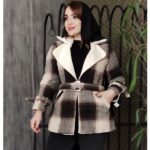 پالتو چهارخونه یقه خز داخل ببعی - مانتو پاتریس رشت