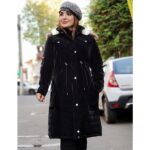 کاپشن بلند سیلیکونی کلاه خز - مانتو پاتریس رشت