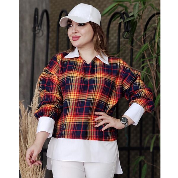 شومیز مانتویی چهارخونه - مانتو پاتریس رشت