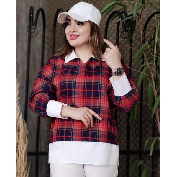 شومیز مانتویی چهارخونه - مانتو پاتریس رشت