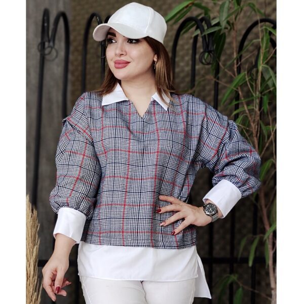 شومیز مانتویی چهارخونه - مانتو پاتریس رشت