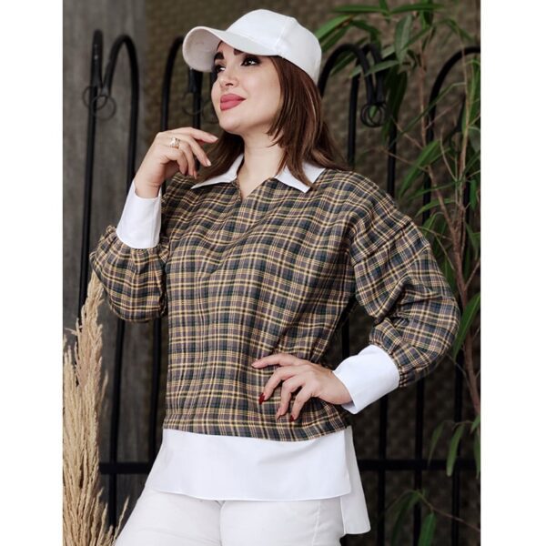 شومیز مانتویی چهارخونه - مانتو پاتریس رشت