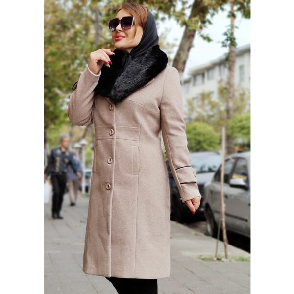 پالتو فوتر یقه خز بلند - مانتو پاتریس رشت