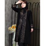 مانتو کرپ حریر طلاکوب - مانتو پاتریس رشت