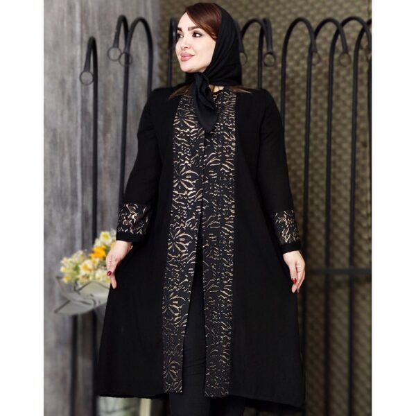 مانتو کرپ حریر طلاکوب - مانتو پاتریس رشت