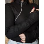 بادی مشکی زیپ اریب - مانتو پاتریس رشت