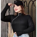 بادی مشکی زیپ اریب - مانتو پاتریس رشت