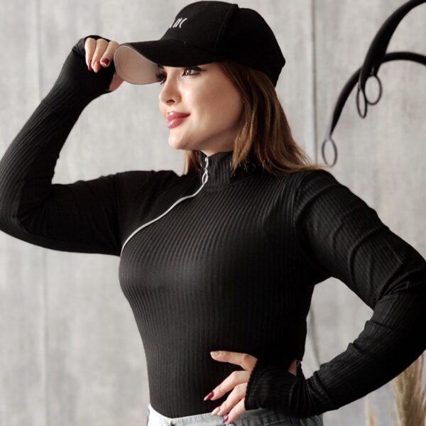 بادی مشکی زیپ اریب - مانتو پاتریس رشت