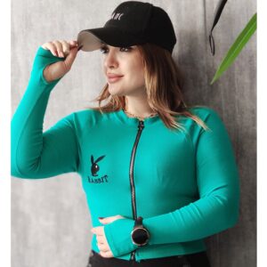 بلوز کراپ فانریپ زیپی خرگوش - مانتو پاتریس رشت