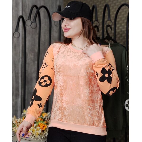 بلوز آستین بلند مخمل ال وی