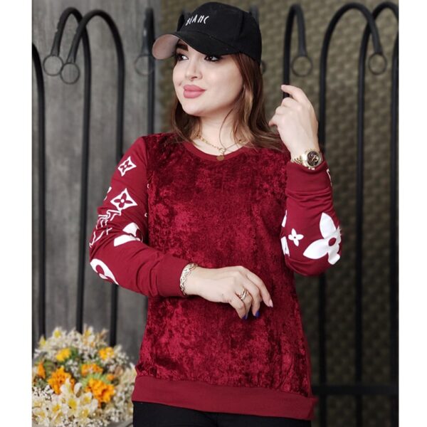 بلوز آستین بلند مخمل ال وی