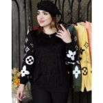 بلوز آستین بلند مخمل ال وی