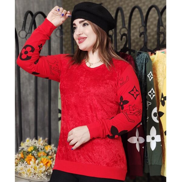 بلوز آستین بلند مخمل ال وی