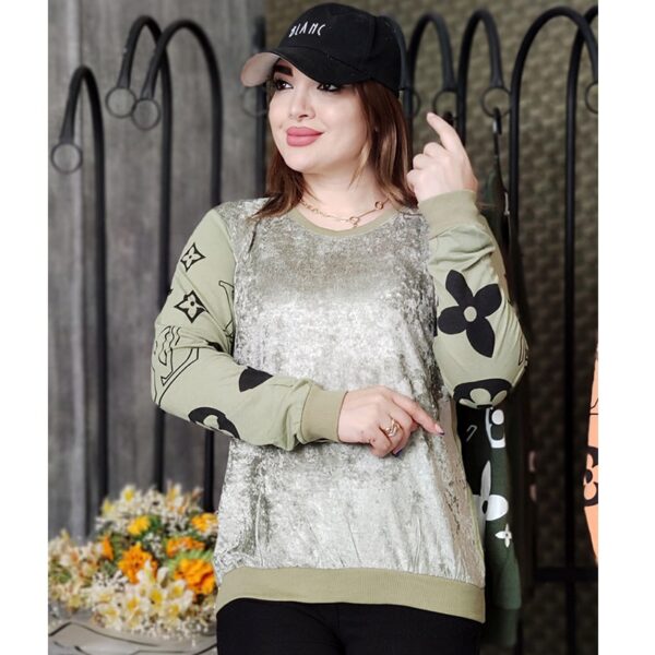 بلوز آستین بلند مخمل ال وی