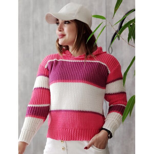 هودی بافت راه راه کوتاه - مانتو پاتریس رشت