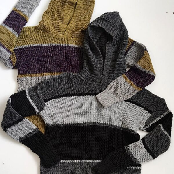 هودی بافت راه راه کوتاه - مانتو پاتریس رشت