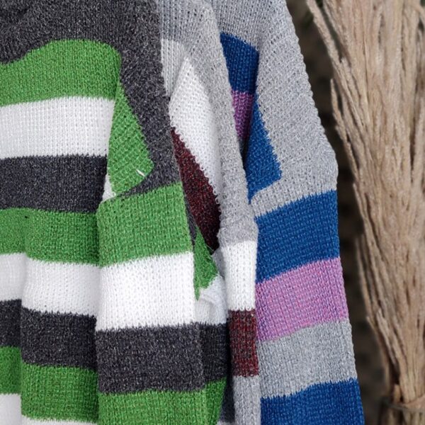 بلوز بافت کراپ راه راه - مانتو پاتریس رشت