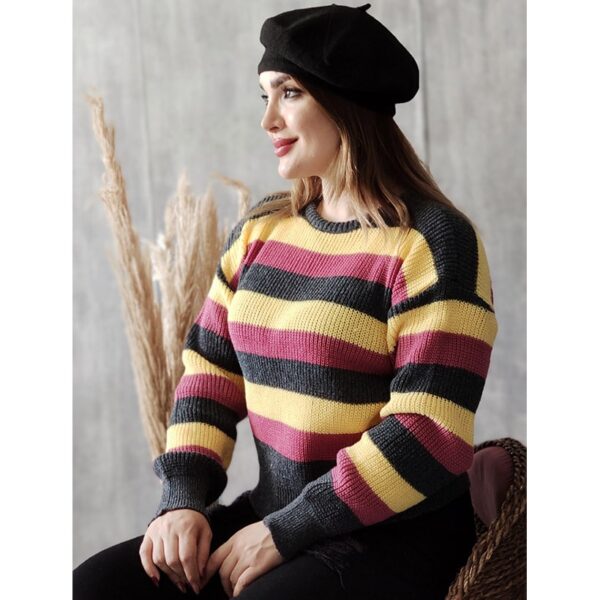 بلوز بافت کراپ راه راه - مانتو پاتریس رشت