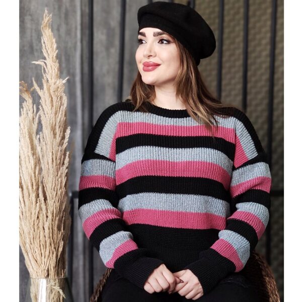 بلوز بافت کراپ راه راه - مانتو پاتریس رشت