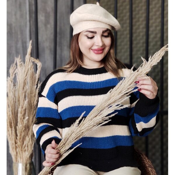 بلوز بافت کراپ راه راه - مانتو پاتریس رشت