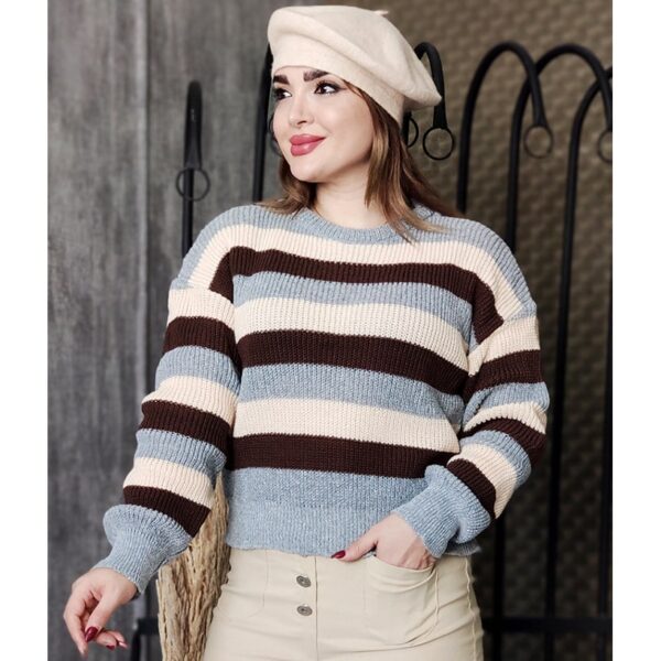 بلوز بافت کراپ راه راه - مانتو پاتریس رشت