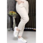 شلوار مام فیت کمر دکمه - مانتو پاتریس رشت