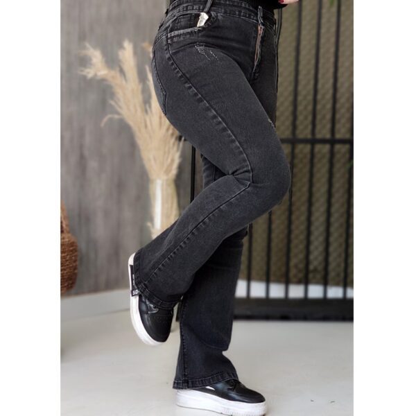 شلوار جین بوت کات ذغالی - مانتو پاتریس رشت