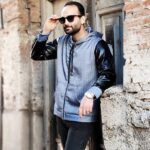 سویشرت آستین چرم توییت