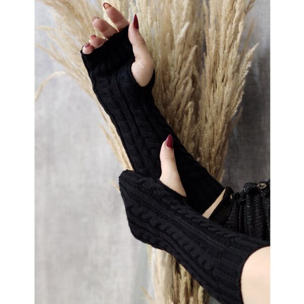 ساق دست بافت مشکی - مانتو پاتریس رشت