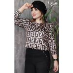 بلوز کراپ مخمل طرحدار